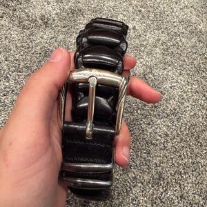 Mezlan men’s black leather link belt size 34